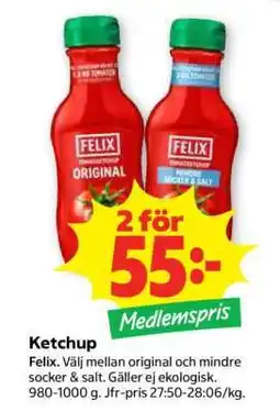Stora Coop Ketchup erbjuda
