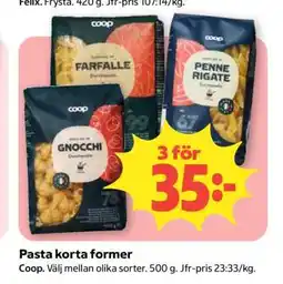 Coop Pasta Korta Former erbjuda