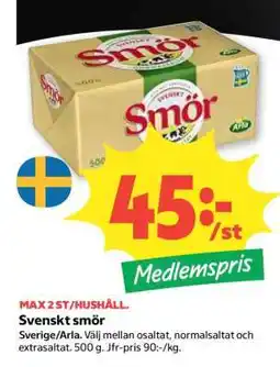 Coop SVENSKT SMÖR erbjuda