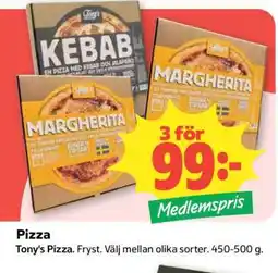 Coop Tony's Pizza erbjuda