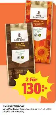 Coop Hela kaffebönor erbjuda