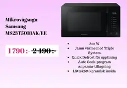 Elon Samsung mikrovågsugn ms23t5018ak/ee erbjuda