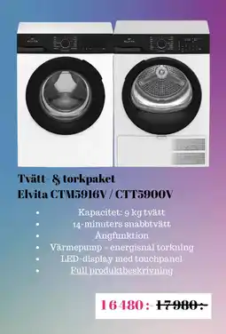 Elon Elvita tvätt- & torkpaket erbjuda