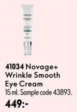 Oriflame Novage+ Wrinkle Smooth Eye Cream erbjuda