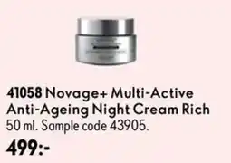 Oriflame Novage+ Multi-Active Anti-Ageing Night Cream Rich erbjuda