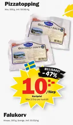 Pekås Hissas Falukorv erbjuda