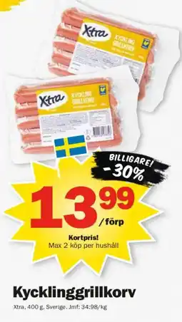 Pekås Xtra Kycklinggrillkorv erbjuda