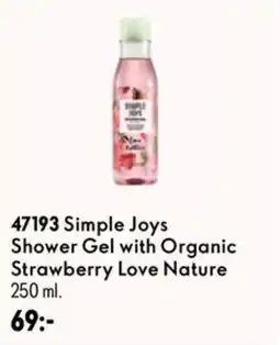 Oriflame Simple Joys Shower Gel with Organic Strawberry Love Nature erbjuda