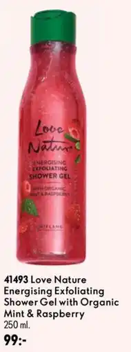 Oriflame Love Nature Energising Exfoliating Shower Gel with Organic Mint & Raspberry erbjuda