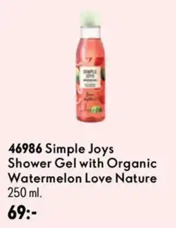 Oriflame Simple Joys Shower Gel with Organic Watermelon Love Nature erbjuda