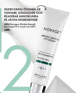 Oriflame Novage+ Wrinkle Smooth Eye Cream erbjuda