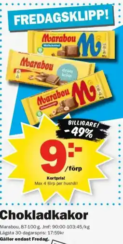 Pekås Marabou Chokladkakor erbjuda