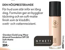 Oriflame Giordani Gold Long Wear Mineral Foundation Soft-Matte erbjuda