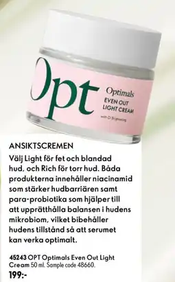 Oriflame Opt Optimals Even Out Light Cream erbjuda