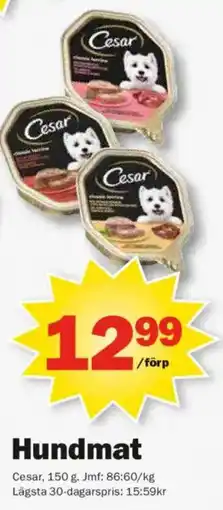 Pekås Cesar hundmat erbjuda