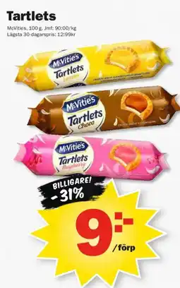 Pekås McVities Tartlets erbjuda