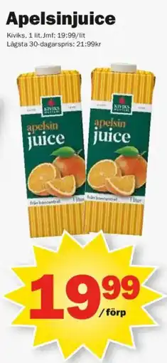 Pekås Kiviks apelsin juice erbjuda