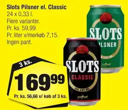 Calle Slots Pilsner el. Classic erbjuda