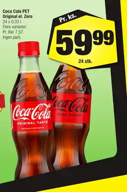 Calle Coca Cola PET Original el. Zero erbjuda