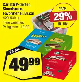 Calle Carletti P-tærter, Skumbanan, Favoritter el. Brazil erbjuda