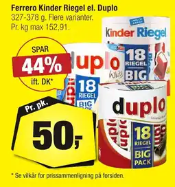 Calle Ferrero Kinder Riegel el. Duplo erbjuda