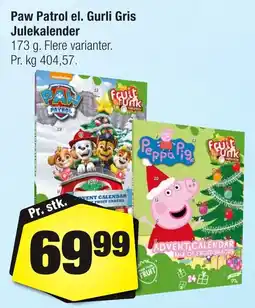 Calle Paw Patrol el. Gurli Gris Julekalender erbjuda