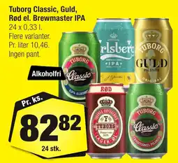 Calle Tuborg Classic, Guld, Rød el. Brewmaster IPA erbjuda