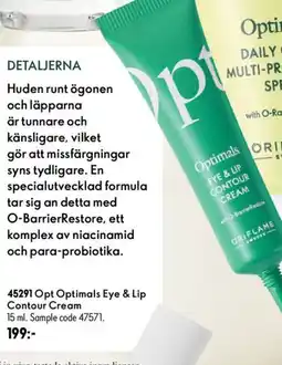 Oriflame Opt Optimals Eye & Lip Contour Cream erbjuda