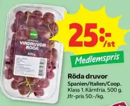 Stora Coop Röda druvor erbjuda