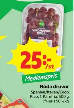 Stora Coop Röda druvor, Medlemspris erbjuda