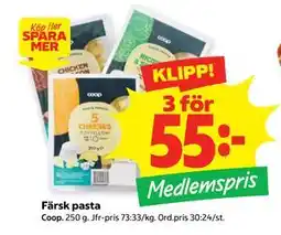 Stora Coop Färsk pasta, Medlemspris erbjuda