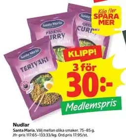 Stora Coop Nudlar, Medlemspris erbjuda