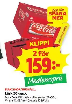 Stora Coop Läsk 20-pack, Medlemspris erbjuda