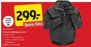 Fodrad arbetsjacka herr