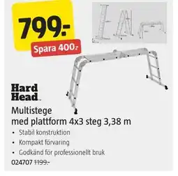 Jula Multistege med plattform 4x3 steg 3,38 m erbjuda