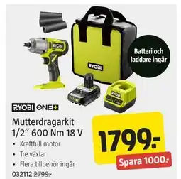 Jula Mutterdragarkit 1/2” 600 Nm 18 V erbjuda