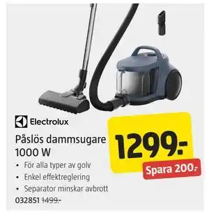 Påslös dammsugare 1000 W