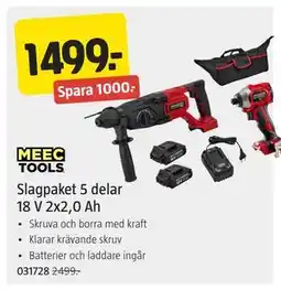 Jula Slagpaket 5 delar 18 V 2x2,0 Ah erbjuda