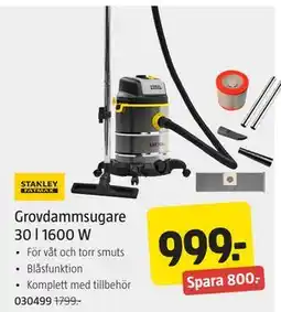 Jula Grovdammsugare 30 l 1600 W erbjuda