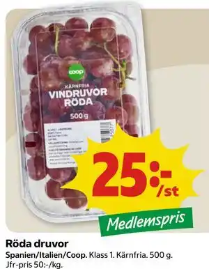Röda druvor, Medlemspris