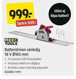 Jula Batteridriven sänksåg 18 V Ø165 mm erbjuda
