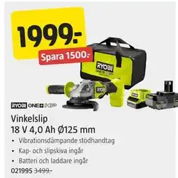 Jula Vinkelslip 18 V 4,0 Ah Ø125 mm erbjuda
