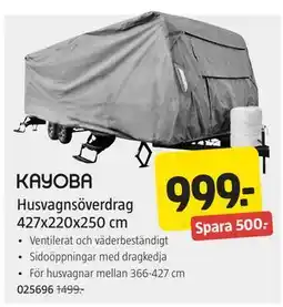 Jula Husvagnsöverdrag 427x220x250 cm erbjuda