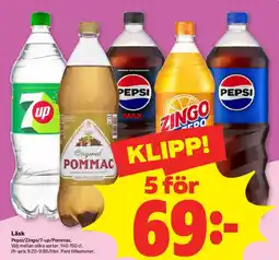 Stora Coop Pepsi/Zingo/7-up/Pommac erbjuda