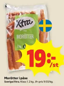 Stora Coop Xtra morötter erbjuda