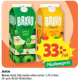 Coop Daglivs Bravo juice erbjuda