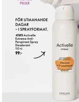 Oriflame Activelle Extreme Anti- Perspirant Spray Deodorant erbjuda
