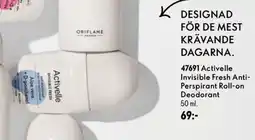 Oriflame Activelle invisible fresh anti- perspirant roll-on deodorant erbjuda
