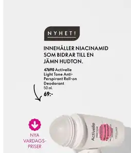 Oriflame Activelle Light Tone Anti- Perspirant Ro Deodorant erbjuda