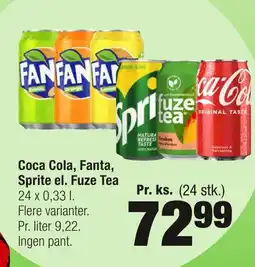 Calle Coca Cola, Fanta, Sprite el. Fuze Tea erbjuda